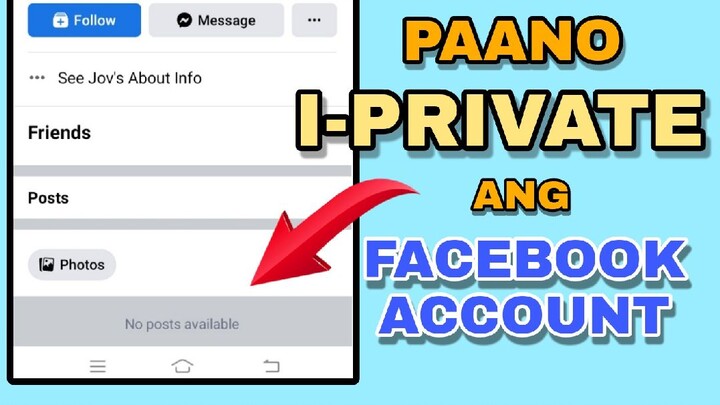 PAANO I-PRIVATE ANG FACEBOOK ACCOUNT BAGONG UPDATE | JOVTV
