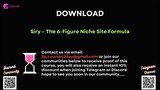 [COURSES2DAY.ORG] Siry – The 6-Figure Niche Site Formula