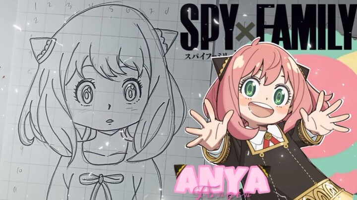 mengambar anya dari anime spy x family