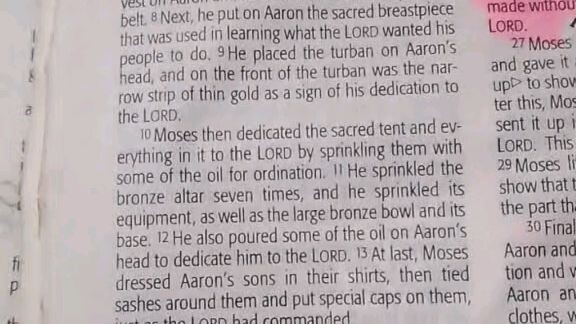 Daily Verse.        Leviticus 8:10-13.