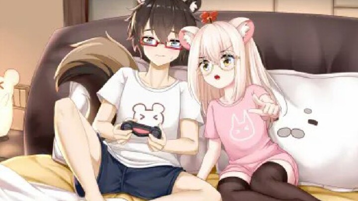 【无前Namae/Bison仓鼠仓】仓鼠开心的和大尾巴在直播间玩大尾巴