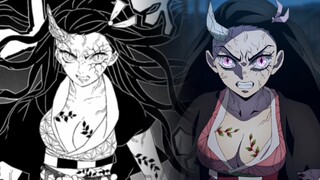 [Demon Slayer]Comparison of Nezuko who has completely transformed into a ghost‖ This comic scene is 