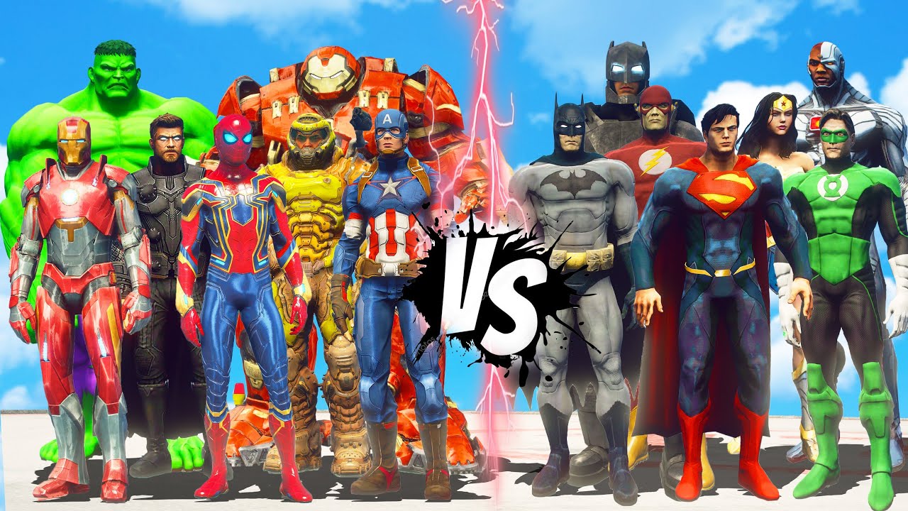 THE AVENGERS MARVEL COMICS VS JUSTICE LEAGUE DC COMICS REMAKE | EPIC BATTLE  - Bilibili