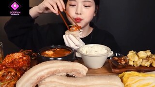 Ăn và cảm nhận thịt lợn luộc và kim chi #anngon