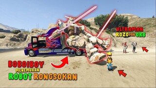 BOBOIBOY DAN ULTRAMAN ORB MENEMUKAN ROBOT RONGSOK DI DALAM GOA  - GTA 5 MOD BOBOIBOY