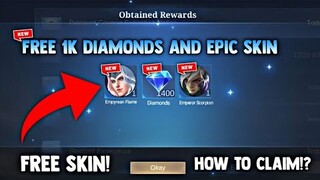 MALAYSIA SERVER! HOW TO GET FREE EPIC SKIN AND 1K DIAMONDS! LEGIT! FREE! | MOBILE LEGENDS 2022