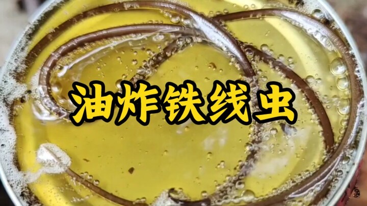 Fried hairworms, sizzling away!