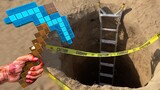 I dug a real tunnel using ONLY a toy Minecraft pickaxe...