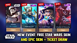 STARWARS EVENT! FREE STARWARS SKIN AND EPIC SKIN! NEW EVENT (CLAIM SKIN!) | MOBILE LEGENDS 2022