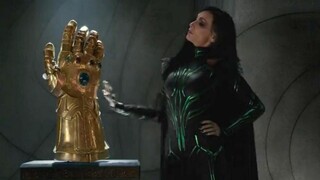 Hela's questioning look towards the Infinity Gauntlet is so detailed!