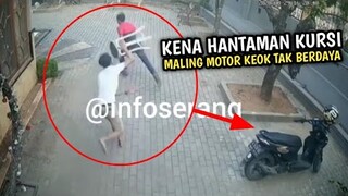 JANGAN AMPE LOLOS !! Maling motor DiHantam kursi !! Rekaman CCTV Terbaru 2023