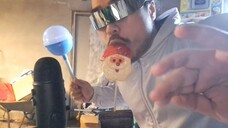 ASMR Eating Santa Lollipop Without Using Hands _ Garage Edition