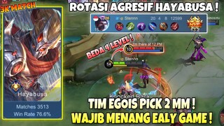 SOLO RANK TIM EGOIS PICK 2 MM ! WAJIB MENANG EARLY GAME ! TIPS ROTASI AGRESIF HAYABUSA ! Stenly