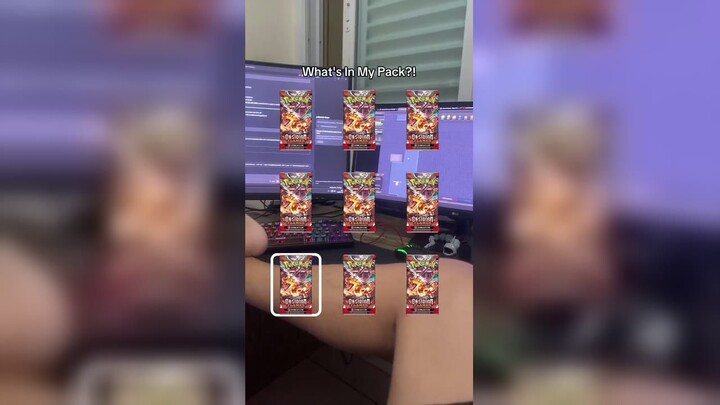 Opening an Obsidian Flames booster! 🔥 Four different Charizard ex in this set — and only one of th