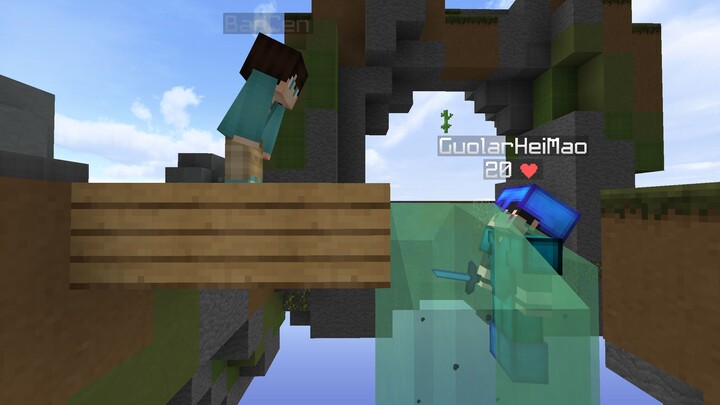 When you beat Minecraft while being hunted by three pro players