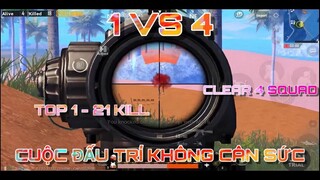 TRẬN ĐẤU HÀI LÒNG NHẤT TỪ LÚC CHƠI LẠI GAME || CUỘC ĐẤU TRÍ KHÔNG CÂN SỨC 1VS4 || PUBG MOBILE