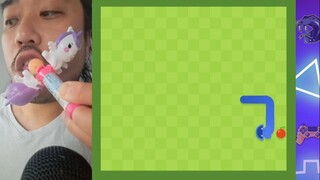 ASMR Purple Unicorn Lollipop  Eating Sounds & Snake Gameplay