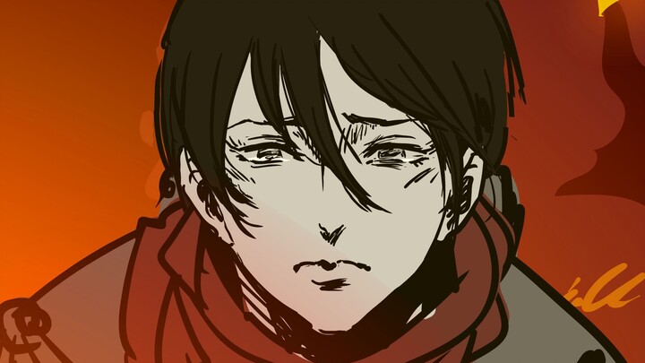 [Hand-painted animation] The final season of giants strives to restore the ~cute and gentle~ Mikasa 