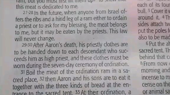 Daily Verse.                  Exodus 29:29-30