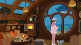 [Watching fish and drinking tea in the underwater cabin] 45-minute sedentary reminder // Fireplace b