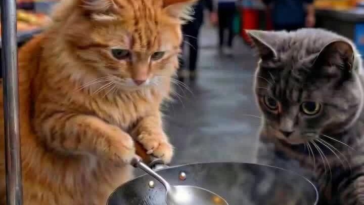 Here are two servings of kitten fried rice for you.