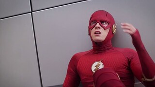 Quicksilver versus Flash, Flash loses, when Quicksilver is about to kill him with a kick, Flash expl