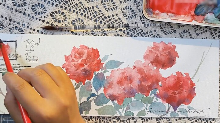 [Watercolor] "Musim mawar akan datang, aku sangat merindukanmu"