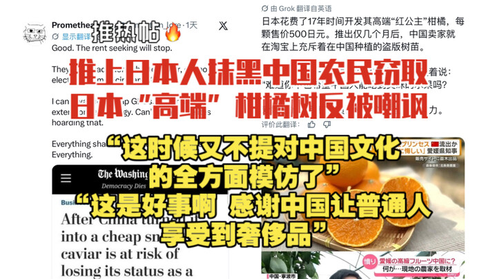 A Japanese person (apparently) tried to smear Chinese farmers for allegedly stealing Japan’s “high-e