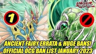 Ancient Fairy Errata, Storm Winds Banned, Goodbye Tear! Yu-Gi-Oh! OFFICIAL OCG Ban List January 2023