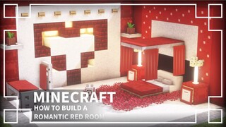 ⚒️[Minecraft Tutorial] : How to make a Red Bedroom | Romantic Red Room