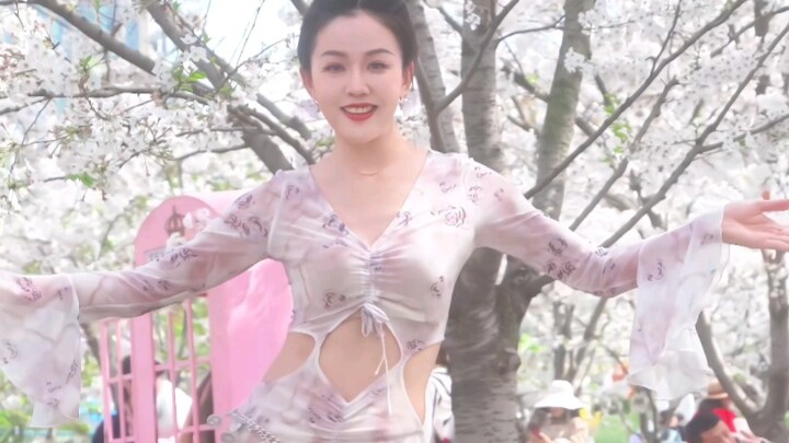 For a moment, I couldn’t tell if I was taking a photo with the cherry blossoms or with the crowd, bu