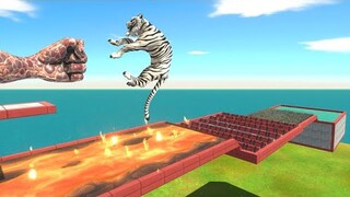 Zombie Punch Into Obstacles - Animal Revolt Battle Simulator