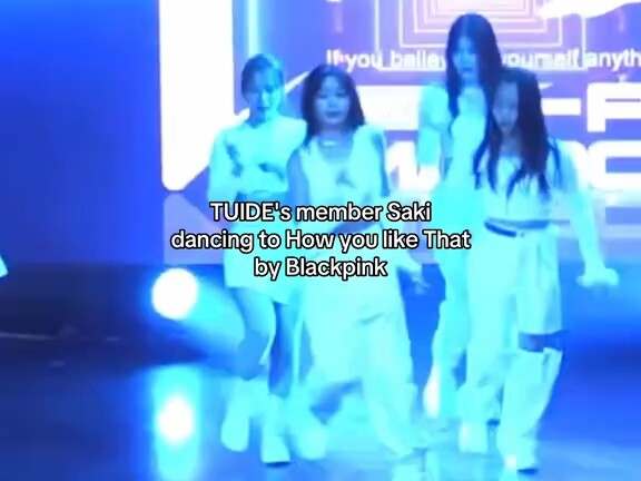 Thành viên Saki của nhóm TUIDE nhảy “How You Like That” trước khi ra mắt