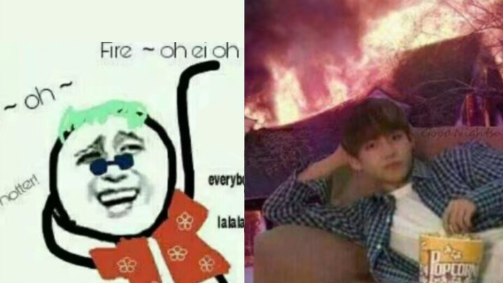 【KPOP】Play FIRE by BTS Using Memes