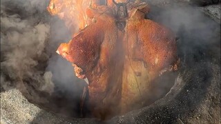 山东泉城烤大猪，400度高温烤1小时，400年传承22代