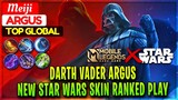 Darth Vader Argus, New Star Wars Skin Ranked Gameplay [ Top Global Argus ] Meiji - Mobile Legends