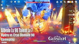 Genshin Impact - Albedo Lv 90 Talents Lv 7 Hydro vs Cryo Domain 90 Gameplay