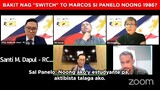Why did Sal Panelo "switch" to Marcos in 1986? Why is he supporting BBM?