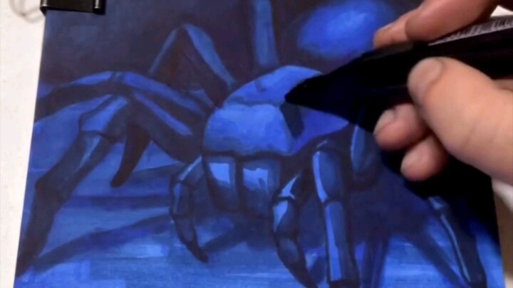 Painting with markers - Spider