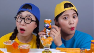 ăn Thực phẩm màu cam thạch quýt Mukbang  #asmr #mukbang