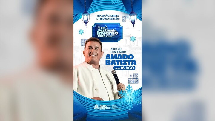 Amado Batista Amor perfeito Água Branca Alagoas - 2026