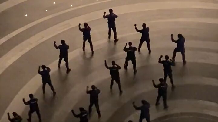 At Tencent’s new headquarters building, security personnel are in the midst of drills.