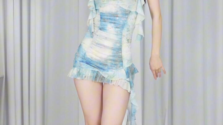 Blue and Green Dress C2278 Wing Chun High Heels
