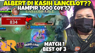 ALBERT DI KASI LANCELOT-- SERIUSAN INI--- GOLD PER MENIT NYA AMPIR 1000 GILAK!! RRQ VS RBL MATCH 1