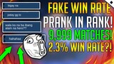 FAKE WINRATE PRANK! | DIGGIE PRANK - MOBILE LEGENDS (EPIC COMEBACK!?)