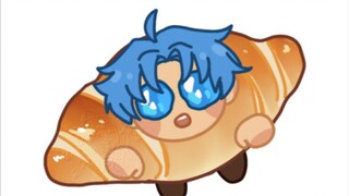 "Little Green and Little Blue" has such a cute croissant, wouldn't you like one?