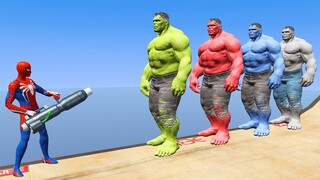 khoảnh khắc vui nhộn giữa người nhện và hulk - GTA 5 Crazy Ragdolls Spiderman VS Colors Hulk