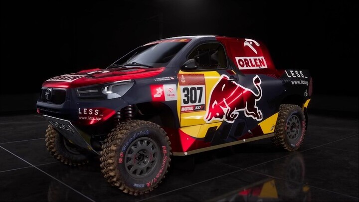Car Toyota GR Hilux IMA in Dakar Desert Rally. Orlen team