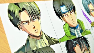 Drawing LEVI ACKERMAN in different anime styles (進撃の巨人y)
