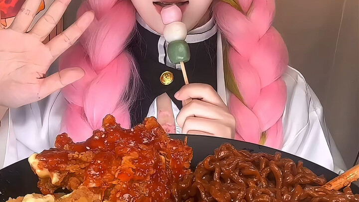 Out-of-Character Apology: Kanroji Mitsuri Eats Fried Chicken and Jajangmyeon